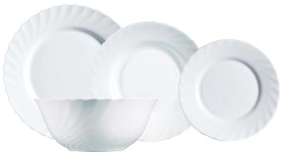 Klassiek Wit Tafelservies Set van Geharde Glas