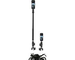 Motorcycle Mount 4 Insta360-Motor klem bevestiging - Onzichtbare Pro Selfie Stick 120cm - Aluminium - Klem Mount - Motor bundle Voor Insta360 One X4 - Insta360 one X5 - Motorcycle set for Insta360 -- Pro Motor kit - FPV -Insta360 One X5 X4 X3 X2 X R