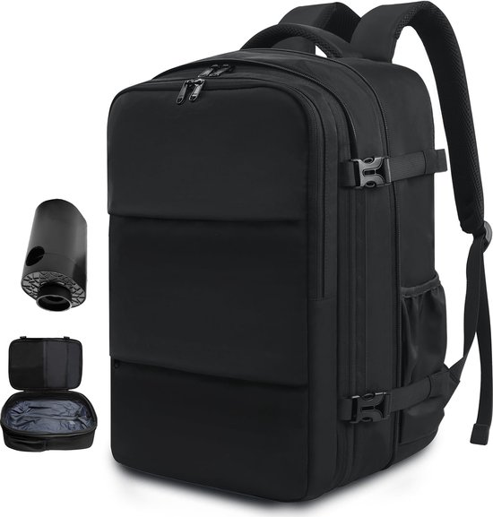 Vacuüm rugzak - Draadloze pomp - Zwart - Laptop tas - 60-75 liter