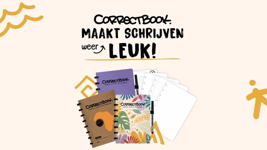 Correctbook A5 Uitwisbaar Notitieboek – Herbruikbaar schrift – Botanical Beauty – Blanco – Inclusief pen & wisdoekje – Aanvulbaar met extra pagina’s