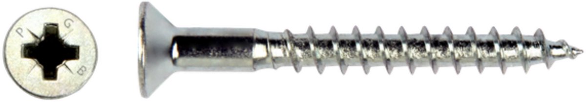 schr.+ afdekkap Wit VZK-Z 4,5x30 Zn/7st