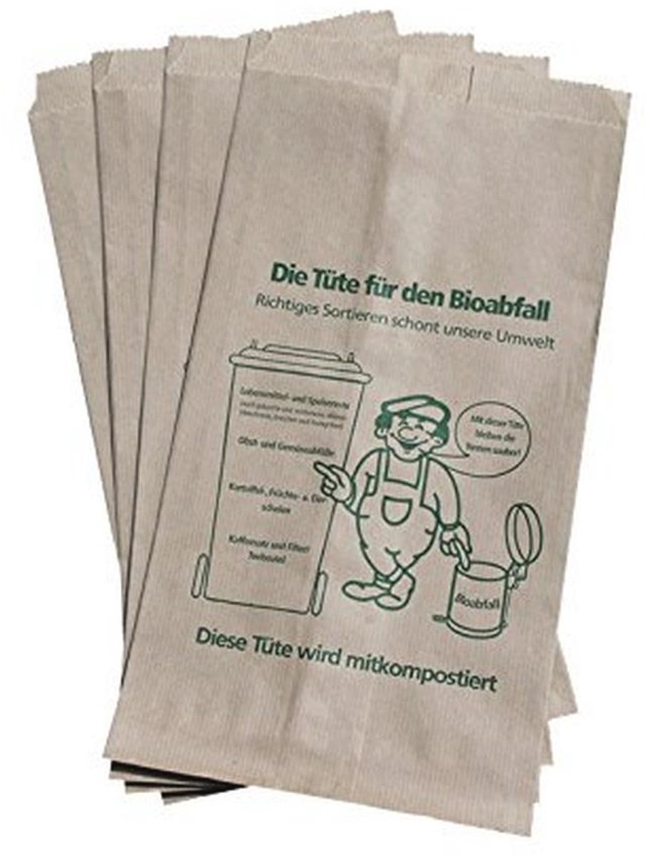 200 Biologische Afvalzakken voor Compost 9,5L - Composteerbare Papierzakken