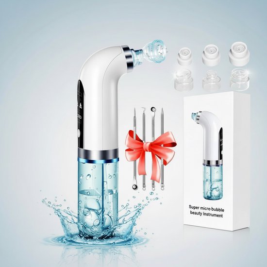 Blackhead Remover - Kit d'élimination de l'acné - Nettoyant pour pores - 6 accessoires - - Cuillères comédons - Nettoyant pour le visage - élimine les points noirs - Acné