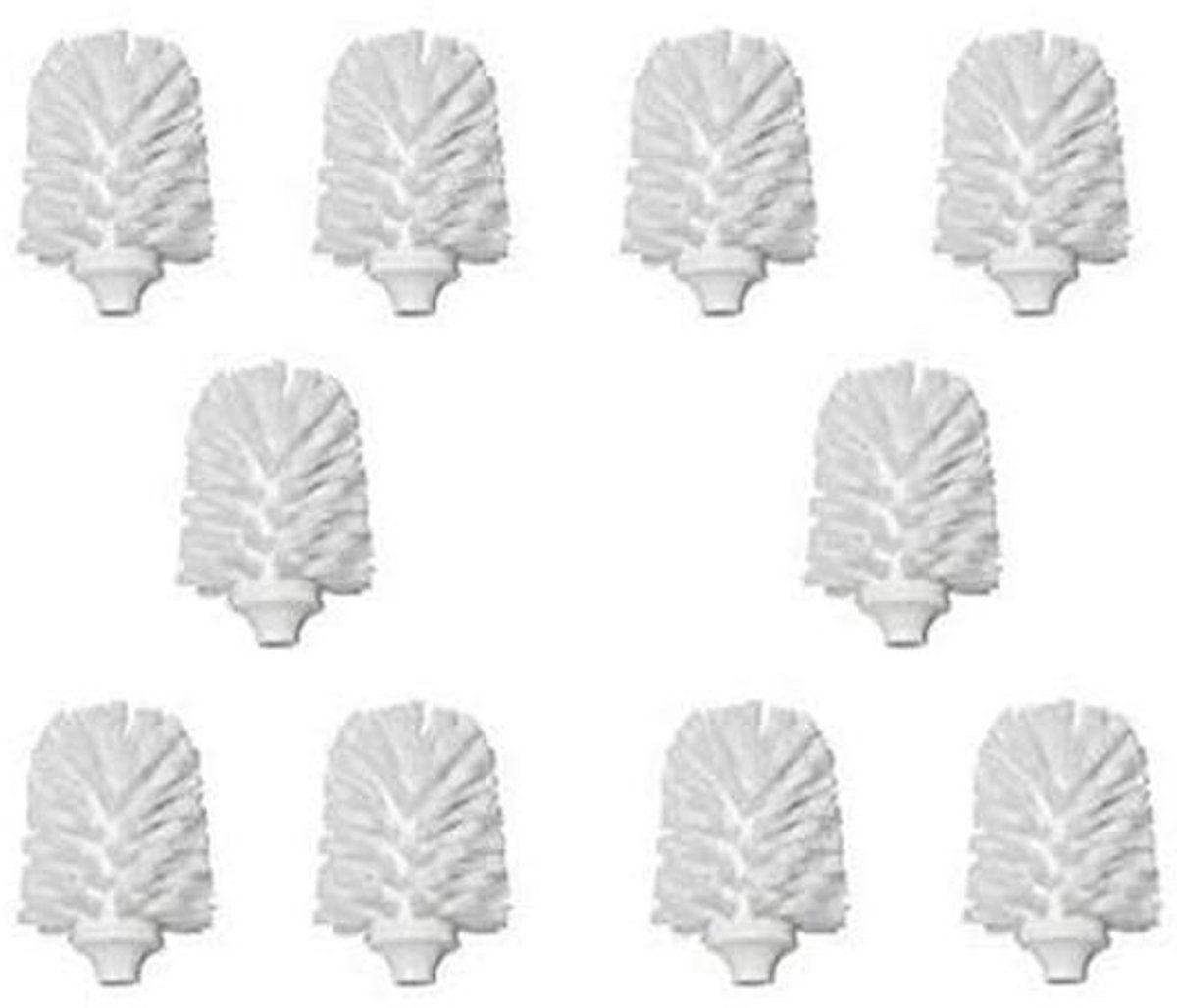 EMCO Originele reserveborstelkop, verpakking van 10 stuks voor wc-borstelset, schroefbare borstelkoppen van kunststof voor Emco toiletborstels, geschikt voor bijna alle series, wit