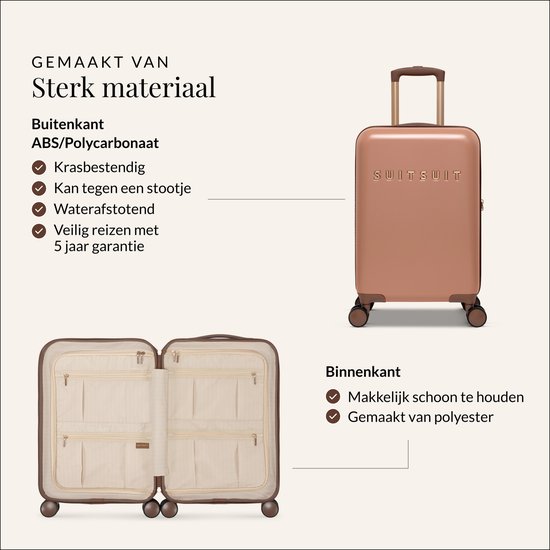 SUITSUIT Handbagage koffer 55x35x20 - Handbagage trolley - Lichtgewicht koffer - Reiskoffer - Veilig TSA cijferslot - Fab Seventies koffer Italian Clay - Rood
