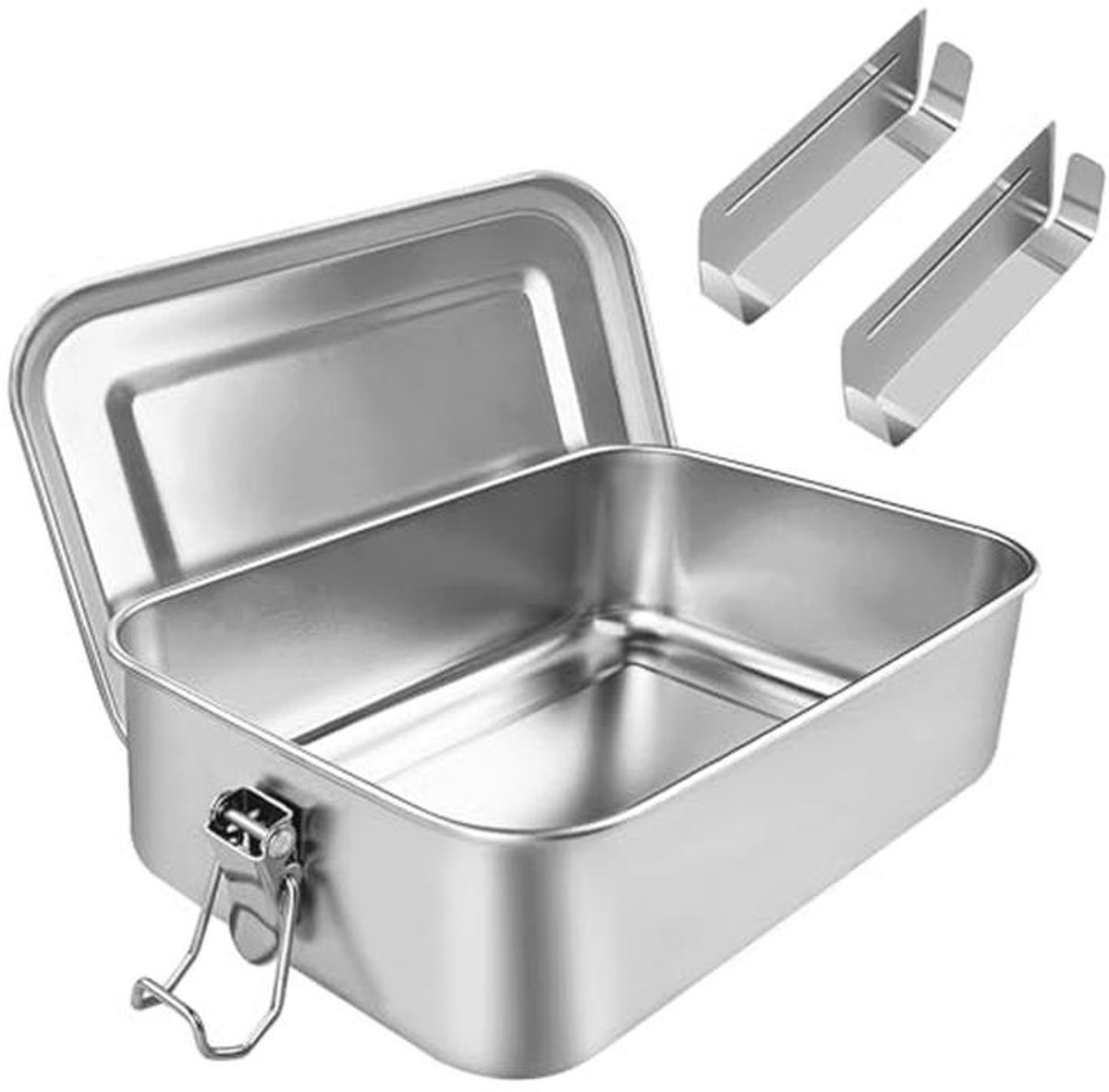 Lunchbox van roestvrij staal 850 ml - waterdicht en lekvrij met scheidingswanden