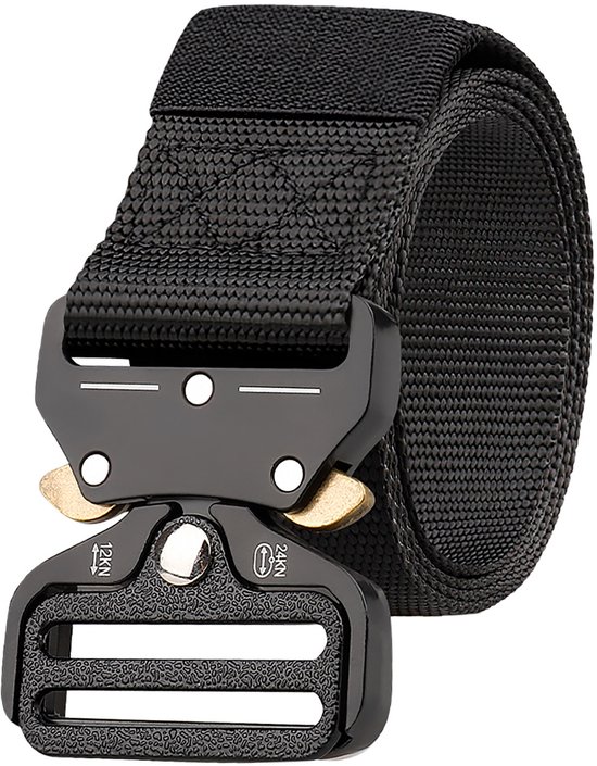 Ceinture tactique 125 cm - Ceinture de randonnée militaire - Sangle en nylon 3,8 cm - Boucle à dégagement rapide ultra-résistante - Modèle B