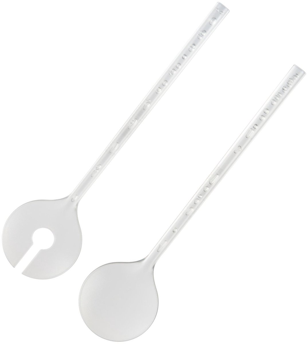 Westmark Salade-/serveerbestek, 2-delig, met luchtbelletjes, lengte: 27,5 cm, kunststof, Bubbles, kleur: doorzichtig, 20922270