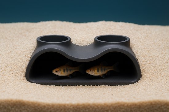 Aquarium Grot – Ondergrondse Tunnel Met Meerdere Kamers, 3D-geprint, Voor Meerval, Garnalen, Axolotl, Schuilplaats Voor Zoetwatervissen 6 miniatura