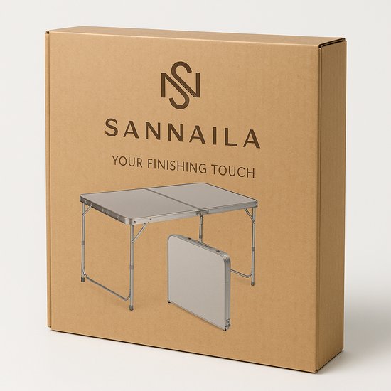 Sannaila Opvouwbare Campingtafel - Aluminium - Verstelbaar in Hoogte - 120 × 60 cm - Met Handgreep van Merkloos — afbeelding 5