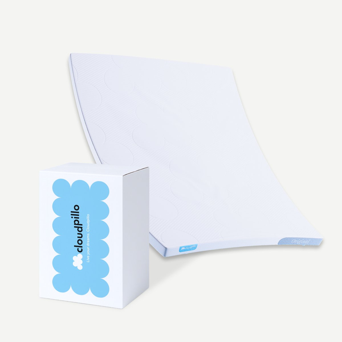 Cloudpillo Original Topper 80x200 - Topdekmatras - Adaptive Support laag - 4-Seizoenen - Voorzien van Elastieken - Wasbare Hoes