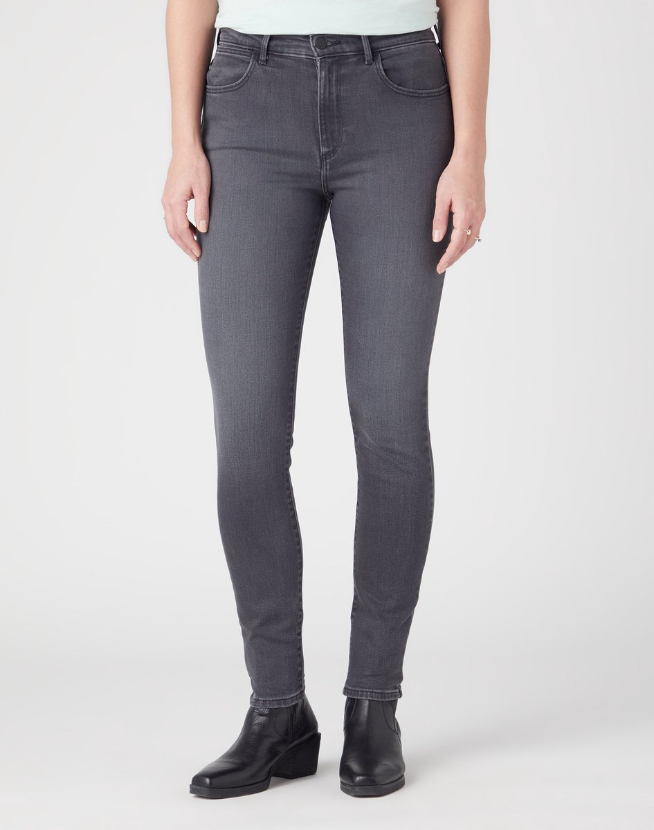 Wrangler HIGH SKINNY ASHES W28 X L30 Grijs