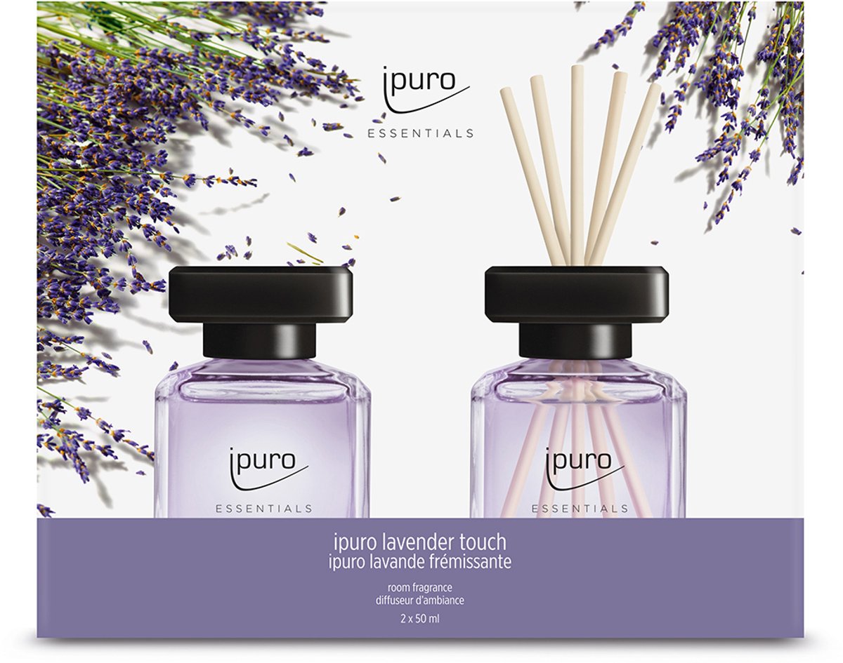 Bol.com Ipuro Geurstokjes Essentials Lavender Touch 50 ml - 2 Stuks aanbieding