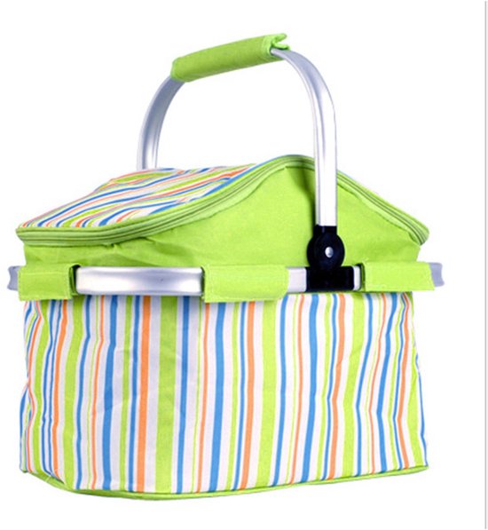 Sac de courses pliable CHIWIN 30 L – Panier isotherme avec fermeture éclair et couvercle – Panier de pique-nique isotherme – Panier portable avec poignée – Idéal pour les courses, les Voyages et les pique-niques – 43 × 28 × 23 cm