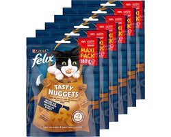 Felix Tasty Nuggets - Kattensnack - Kattensnoepjes - Kip & Eend - 6 x 180 g