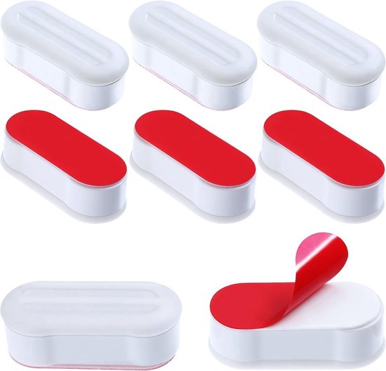 Tampons pour abattant WC - 8 pièces - Prolonge la durée de vie du bidet - Fermeture silencieuse et douce - Protège le siège WC - Wit - Autocollant - TPE, ABS et plastique
