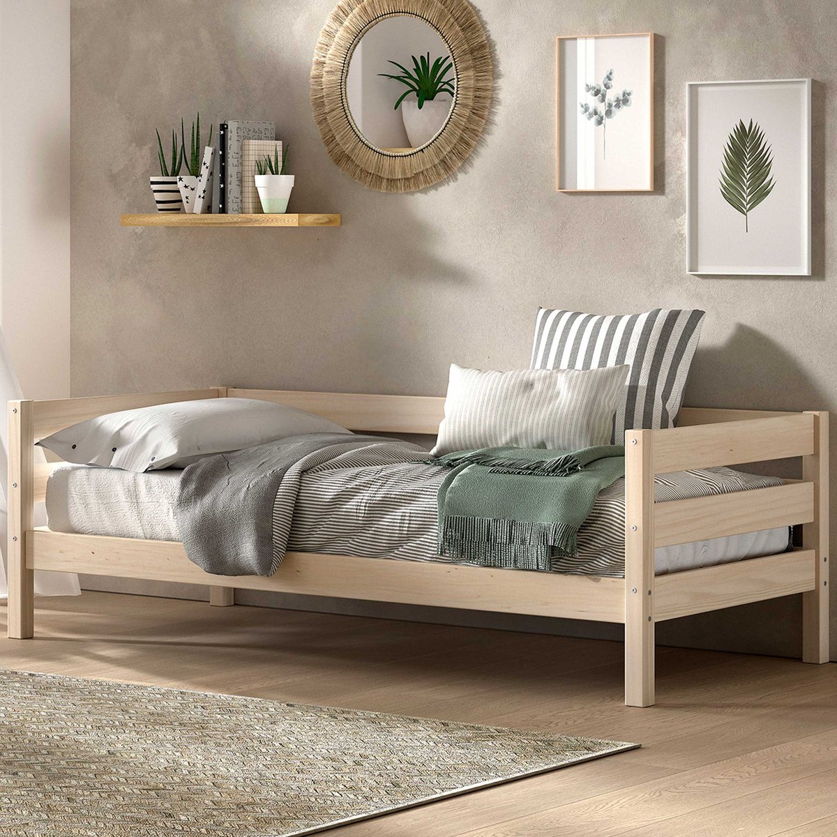Vipack Kajuitbed Maggie - 90 X 200 - Massief Dennenhout - Milky Pine - Vipack - Kajuitbed - Beige - Hout Eenpersoons Kajuitbed