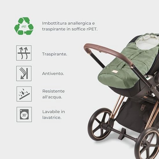 Universele voetenzak voor autostoelen en kinderwagens - perfect voor baby's van 0 tot 6 maanden - Fluwelen stof en comfort tot -5 °C van Universele — afbeelding 4