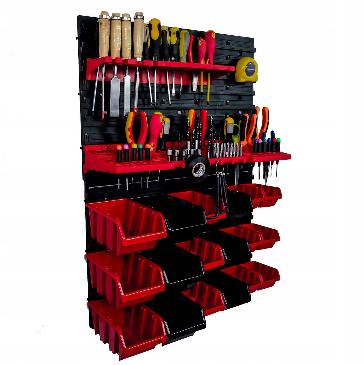 Gereedschapswand 57x78 cm met 18 Bakjes en Ophanghaken