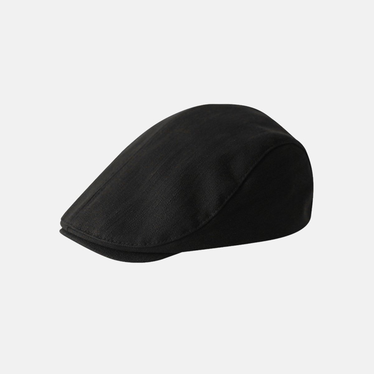 Britse retro krantenjongenspet, effen kleur voor heren, veelzijdig, Japanse stijl, eenvoudige pet aan de voorkant, vintage stijl, zwart.