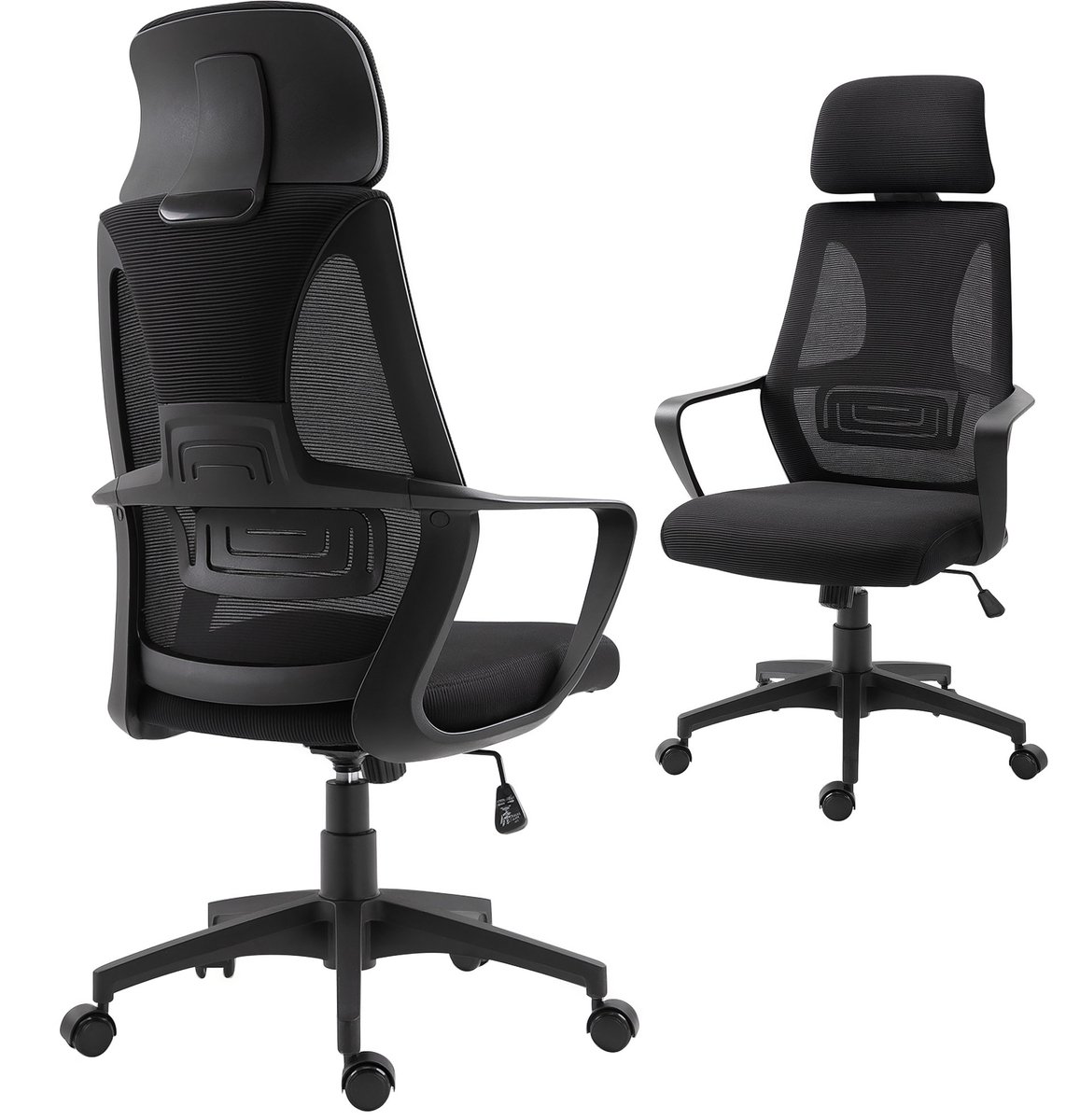 Vinsetto bureaustoel Polyester, schuim 64L x 55B x 116-126H cm Zwart
