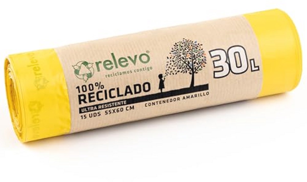 100% gerecycled vuilniszakken - extra sterk, 30 L, 15 stuks