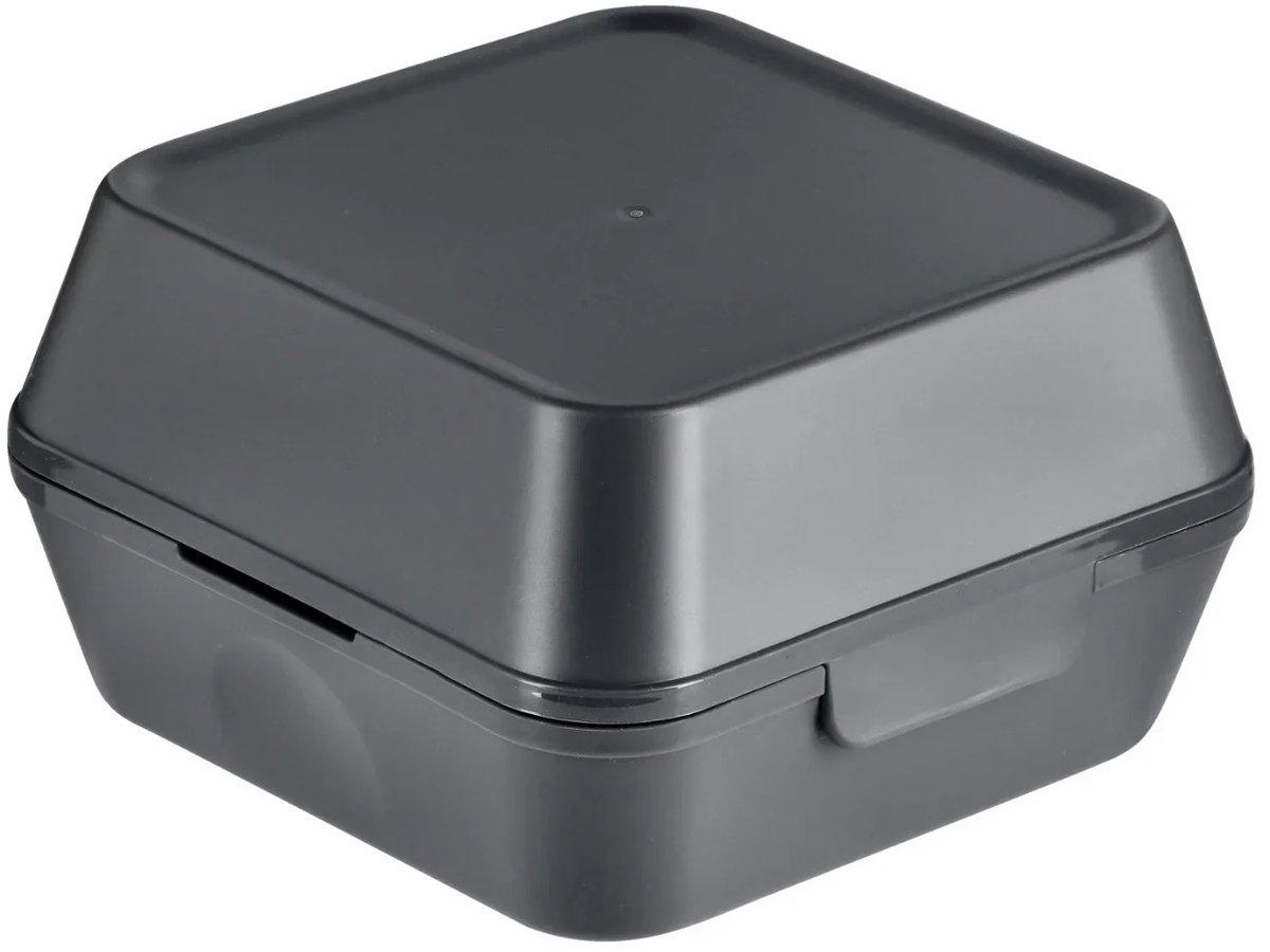 Burger box maat M - met deksel- grijs- 115x 115x 82 mm- hamburgerbox- fast food- to go- meenemen- 47 stuks- restaurant- afhaal
