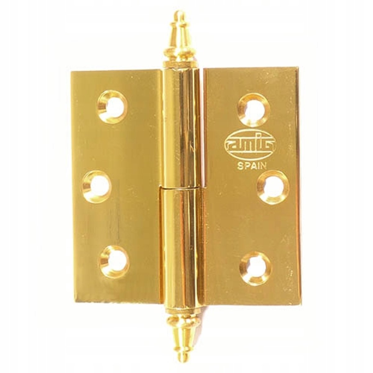 Messing Deurscharnier 60x60x2,5mm Links Gelakt