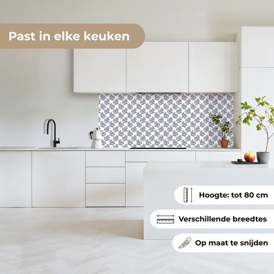 Keuken achterwand 200x80 cm - Spatscherm zelfklevend Oceaan - Koraal - Blauw - Wit - Muurbeschermer - Spatwand fornuis