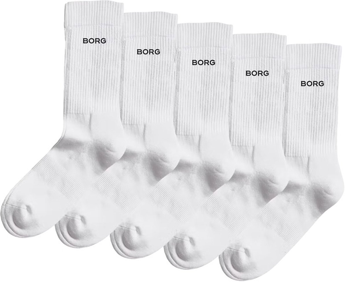 Björn Borg unisex essential crew 5P sokken mini logo wit