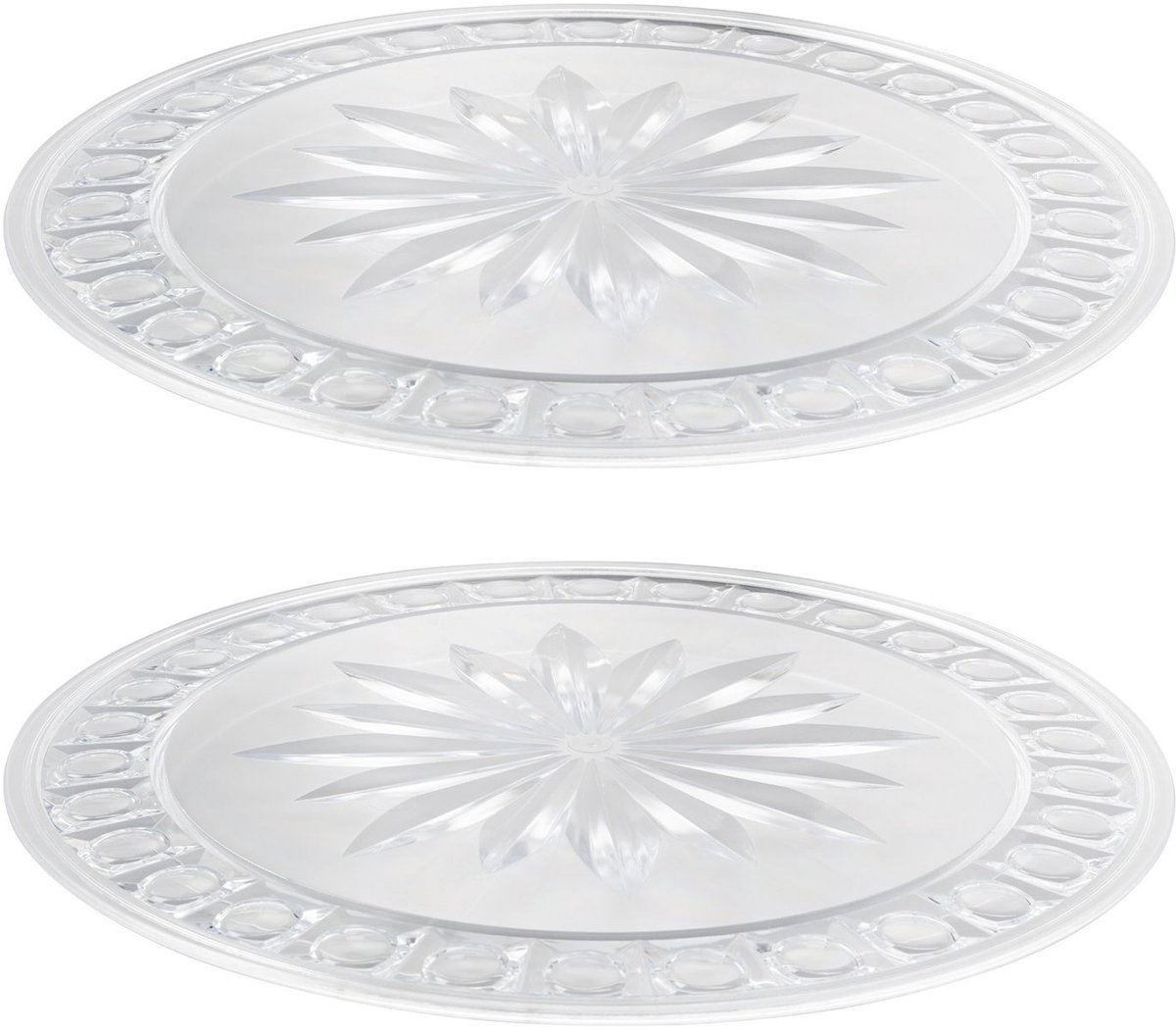 Westmark 2 taartborden, Ø 31 cm, glaslook, breukbestendig, kunststof, transparant, 345522E3