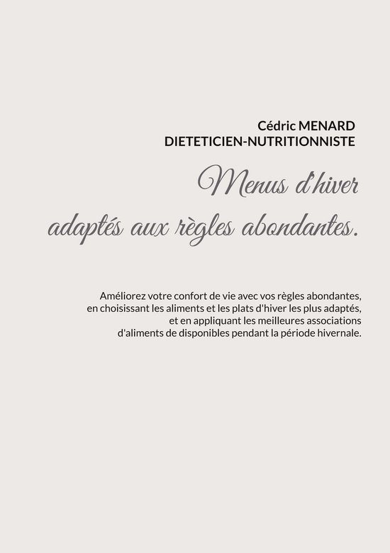 Savoir quoi manger tout simplement... - - Menus d'hiver adap ... - cover