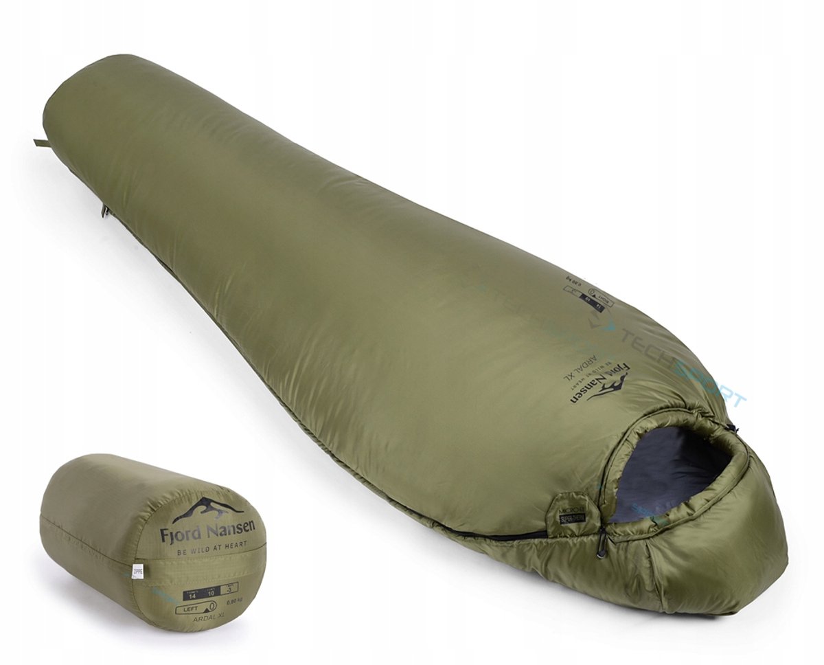 Fjord Nansen Ardal XL mummie slaapzak -3°C, 800g, groen, XL