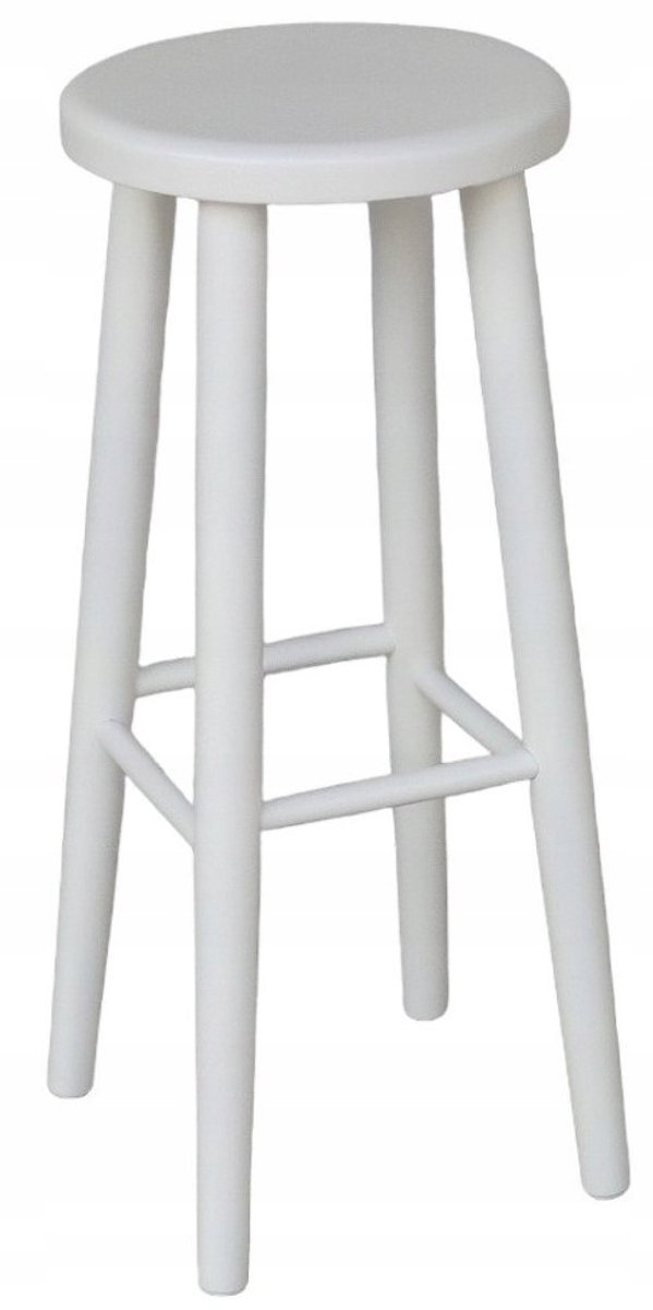 Houten barkruk 70cm wit - massief beukenhout