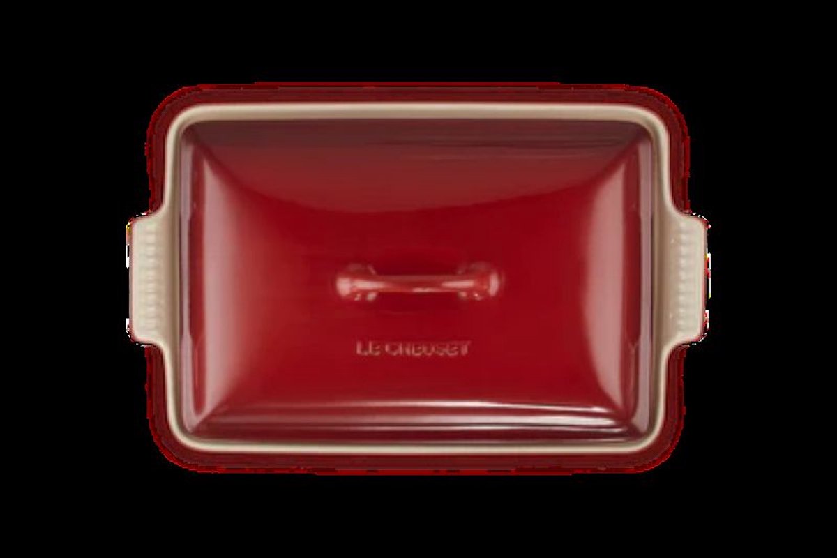 Le Creuset Ovenschaal Rechthoekig Kersenrood - 3,8L + deksel