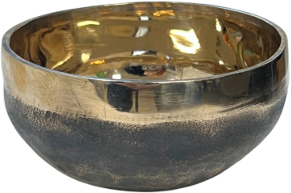 Klankschaal ishana goud/zwart 10-11 cm