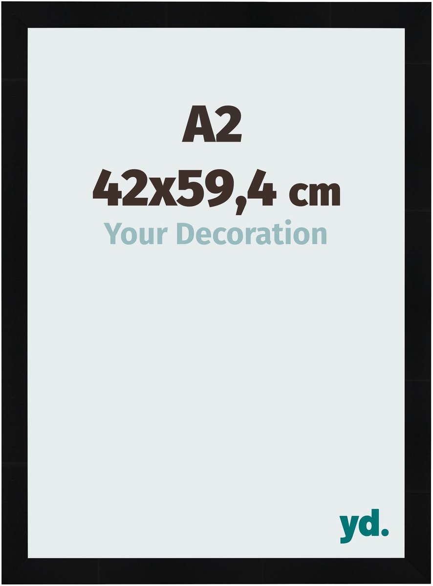 yd. Your Decoration - Fotolijst A2 42x59,4 cm - MDF - Zwart Hoogglans - Pisa