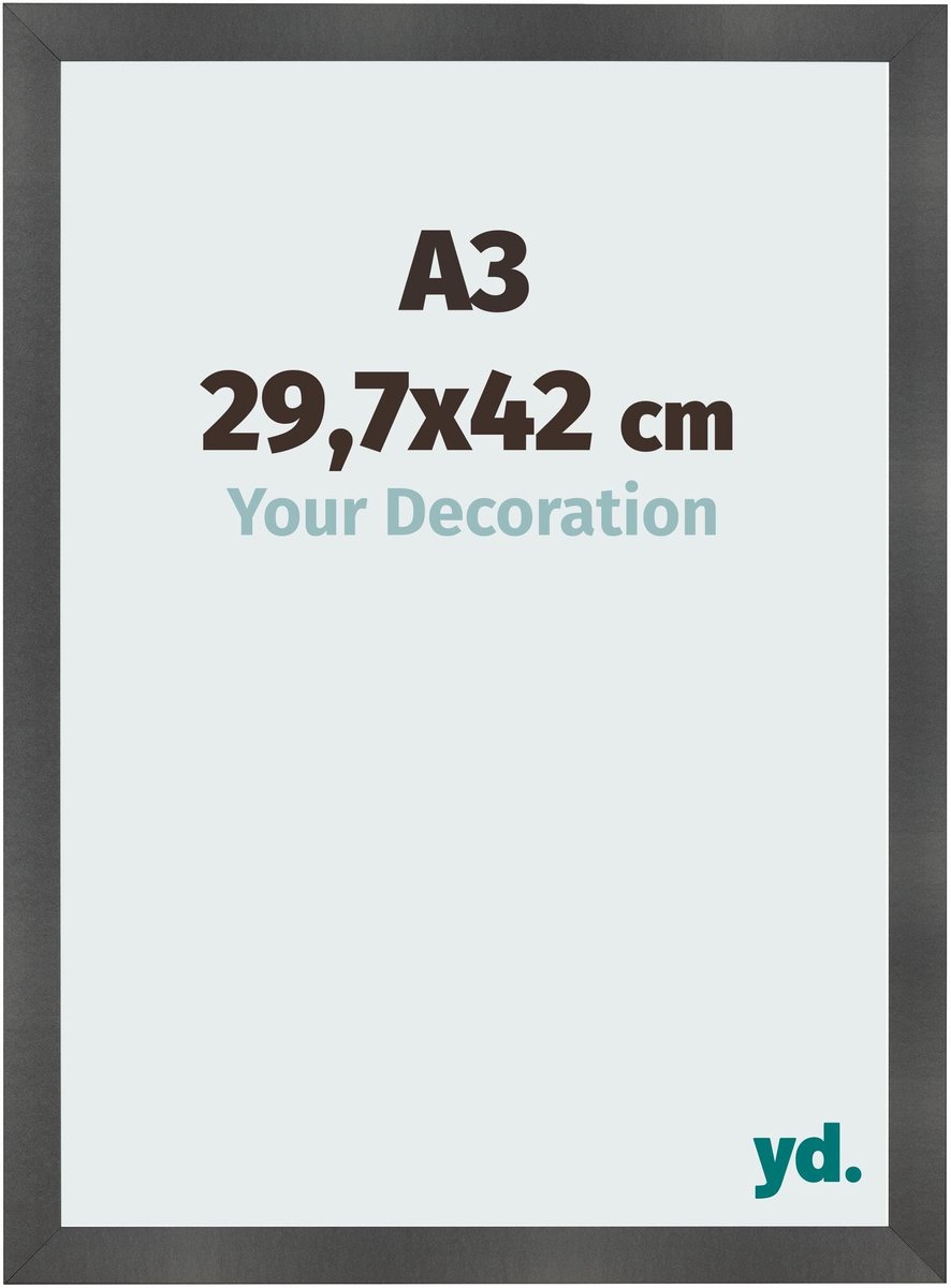 yd. Your Decoration - Fotolijst A3 29,7x42 cm - MDF - Zwart Mat - Pisa