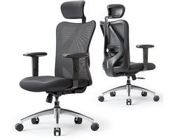SIHOO M18 Ergonomische Bureaustoel - Ademend Mesh - Verstelbare Hoofd&Lendensteun - Bureaustoelen voor Volwassenen tot 150kg - Kantoor/Thuis/Gaming - Zwart