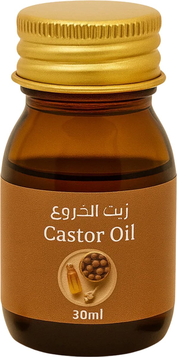 RNCosmetics Castorolie 30ml – 100% Pure Koudgeperste Ricinusolie – Natuurlijke Haar-, Huid-, Wimper- & Wenkbrauwverzorging – Stimuleert Haargroei, Hydrateert Droge Huid & Ondersteunt Spijsvertering