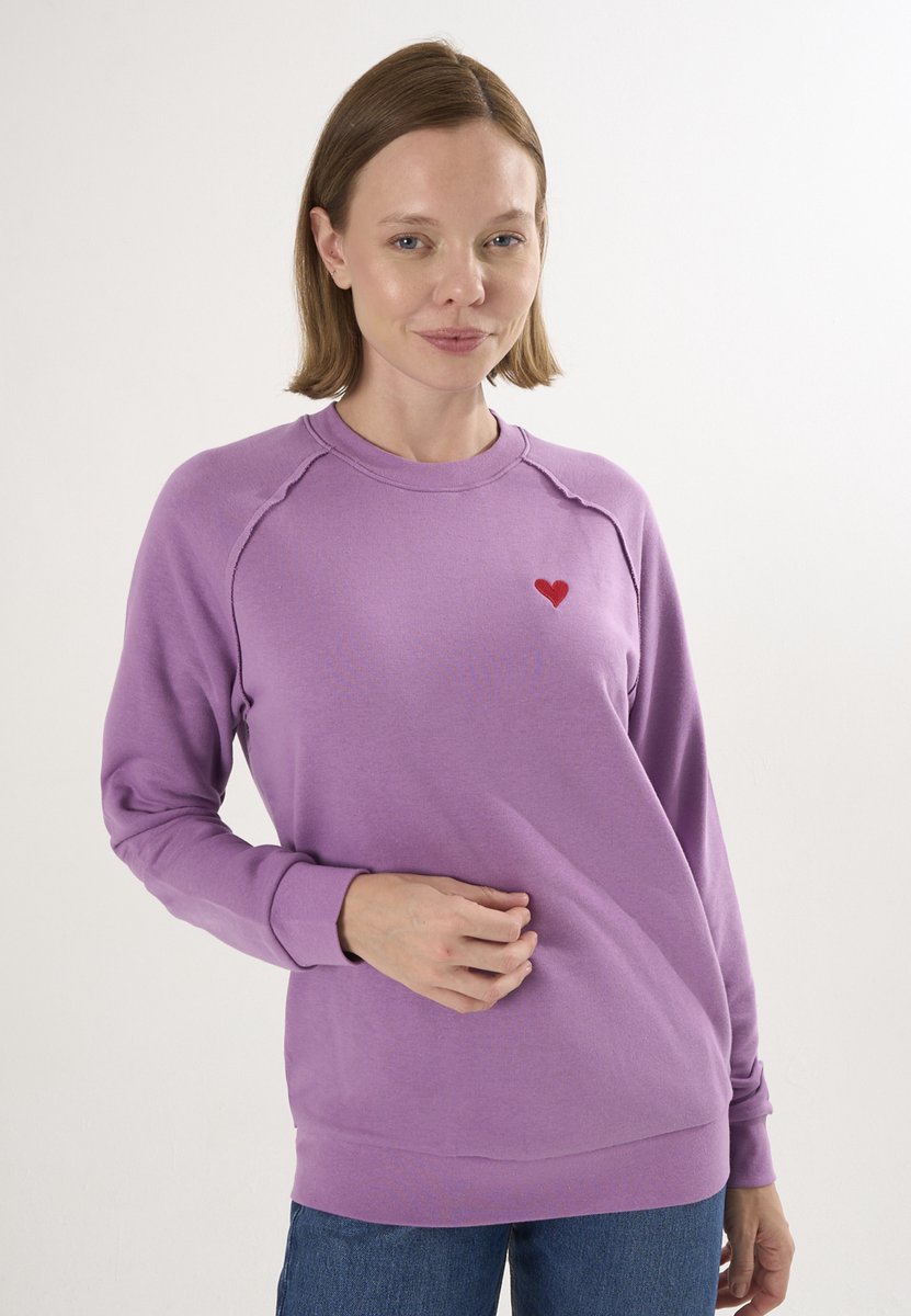Felix Hardy Basic Sweatshirt Ronde Hals Katoen Dames Lila - L