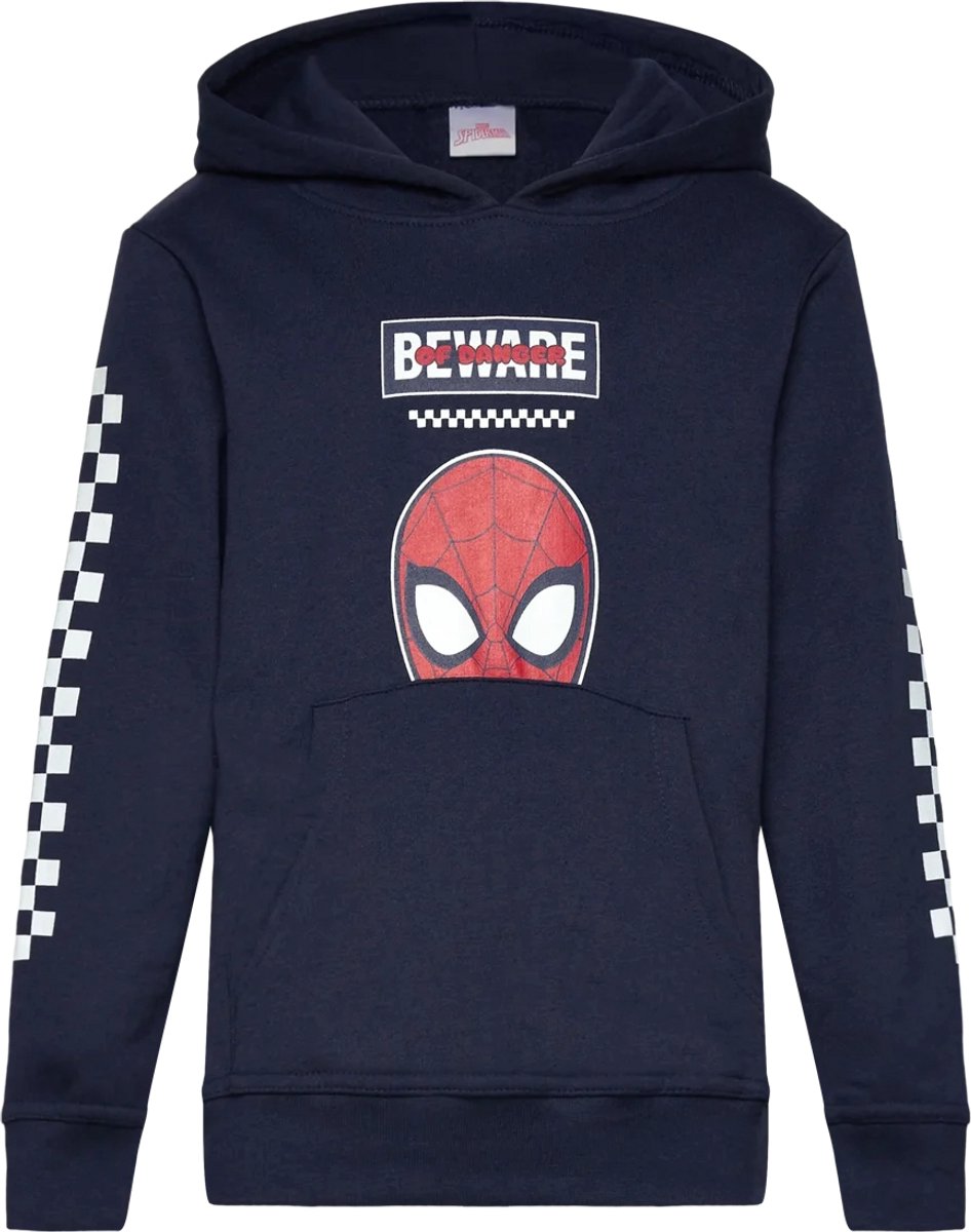 Marvel Spiderman Sweater / Hoodie - Kangaroozak - Navy - Maat 110/116 (6 jaar)