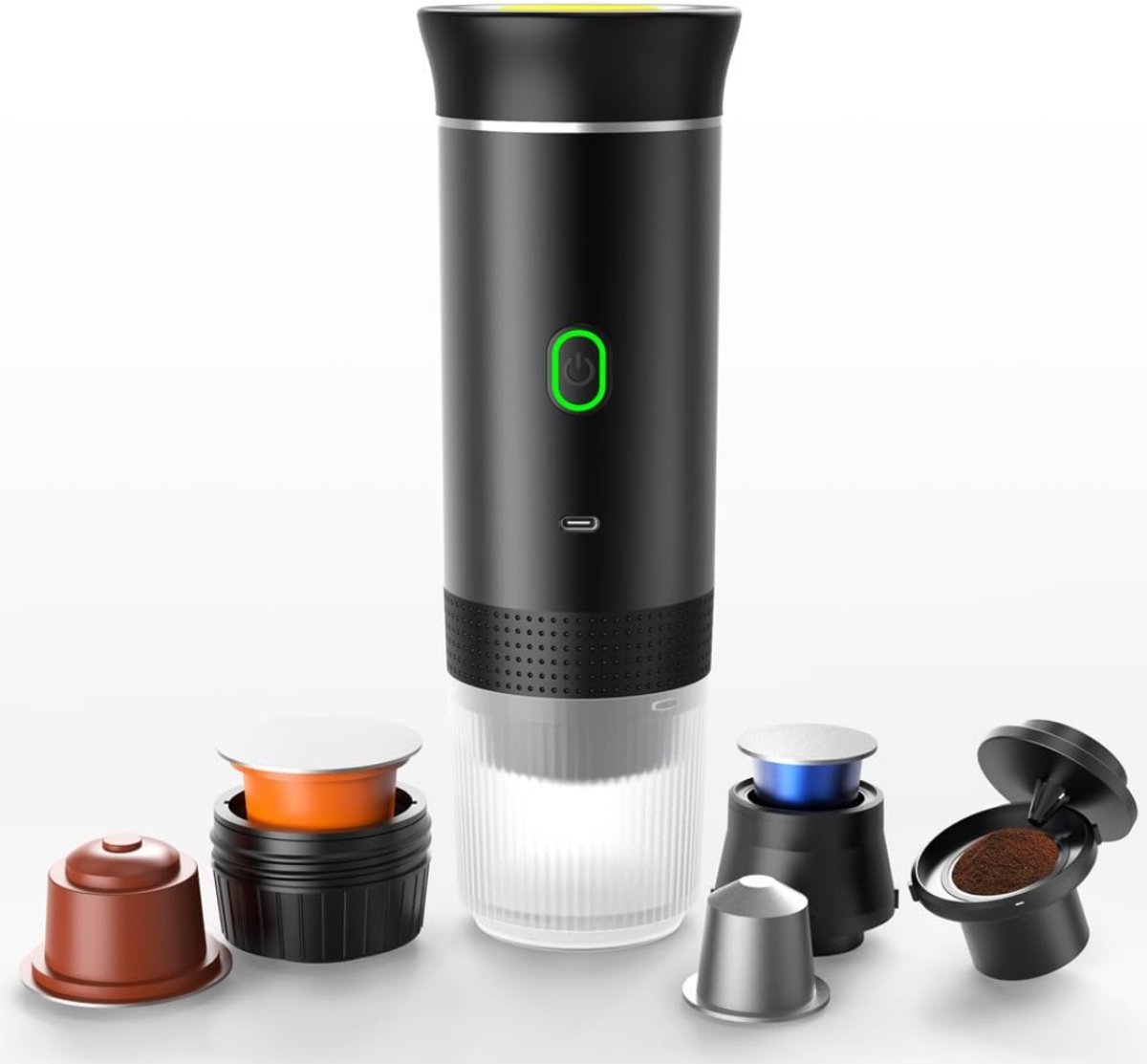 DnA® Draagbare Koffiemachine - Blender To Go - Draagbare Blender - Zwart - 9cm × 9cm × 27cm