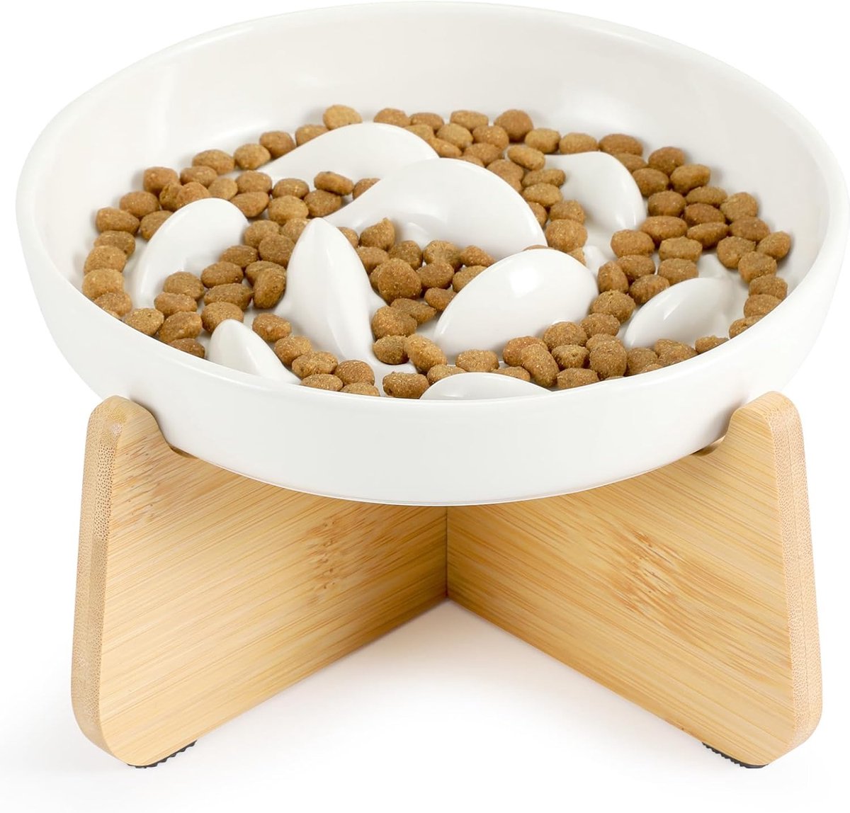 Katten Voerbak - Bak Katten - Kattenvoer- & Drinkbakken - keramische anti-schrokvoerbak - voerbakken voor langzaam voeren voor katten en honden met opstaande randen - Voor Voer En Water