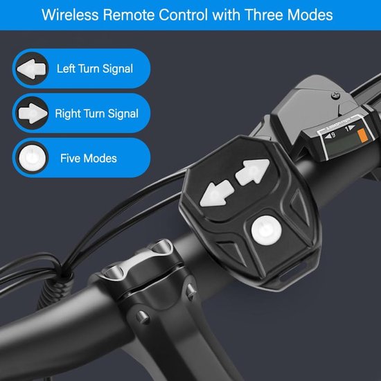 Bike Tail Light with Turn Signals - USB Rechargeable - Wireless Remote - IPX4 Waterproof - Ultra Bright LED Safety Light — afbeelding 3