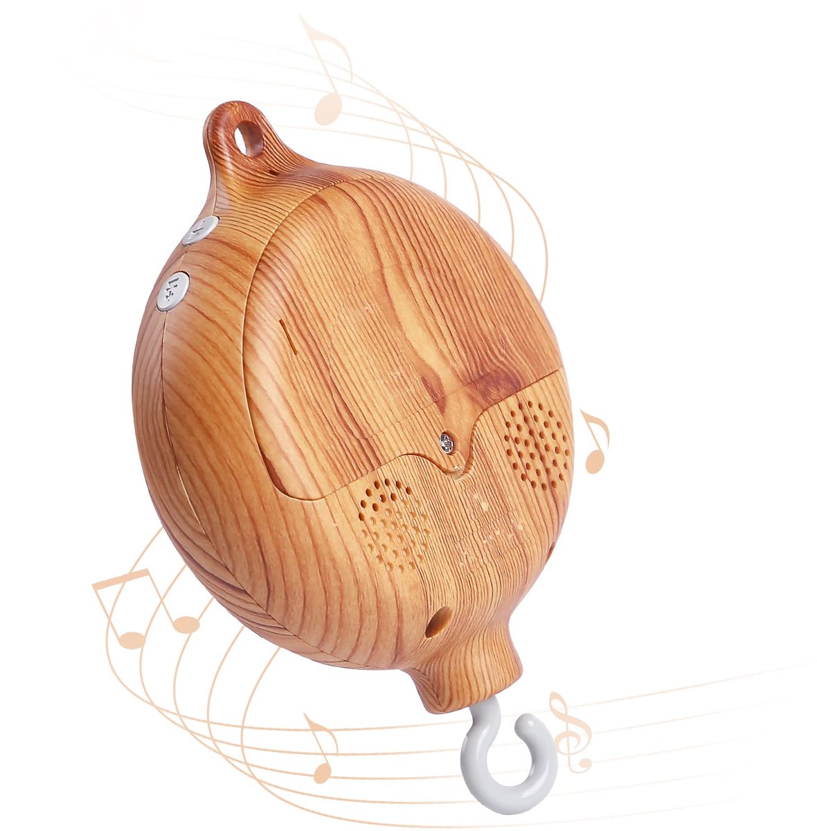 longziming -Draaiende Muziek Mobiel Hout – Muziekdoos Houtlook – Mechanische Slaaphulp met 35 Melodieën – Functie voor Comfort- en Sleepmodus – Speelt Kinderliedjes