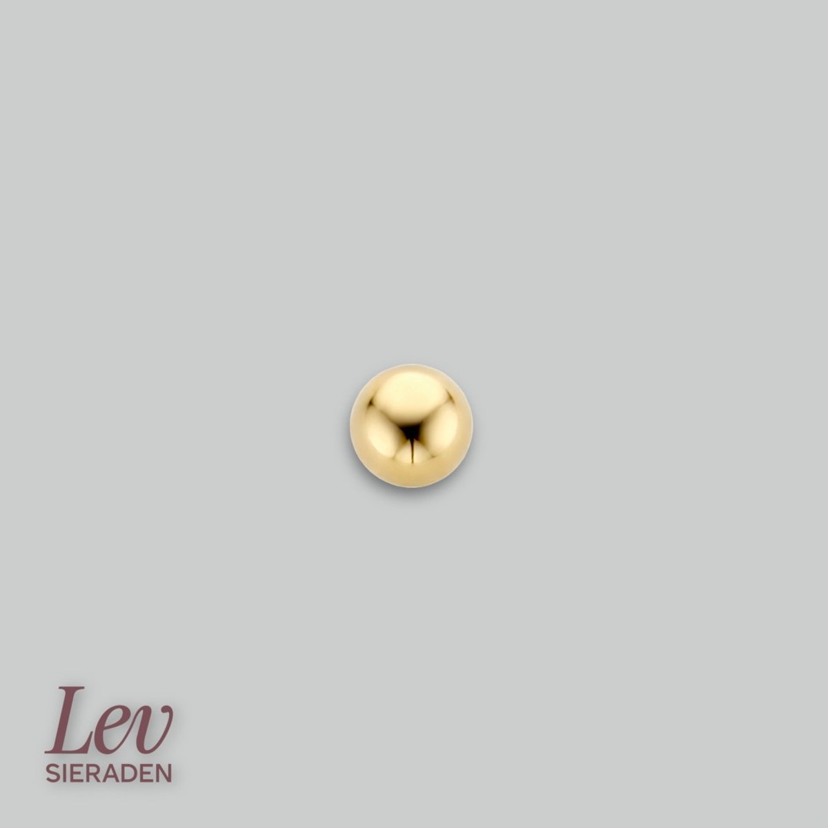 Lev Sieraden - 14 karaat goud - piercing - oorknop bol 4 mm - verkoop per stuk