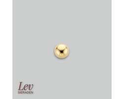 Lev Sieraden - 14 karaat goud - piercing - oorknop bol 4 mm - verkoop per stuk