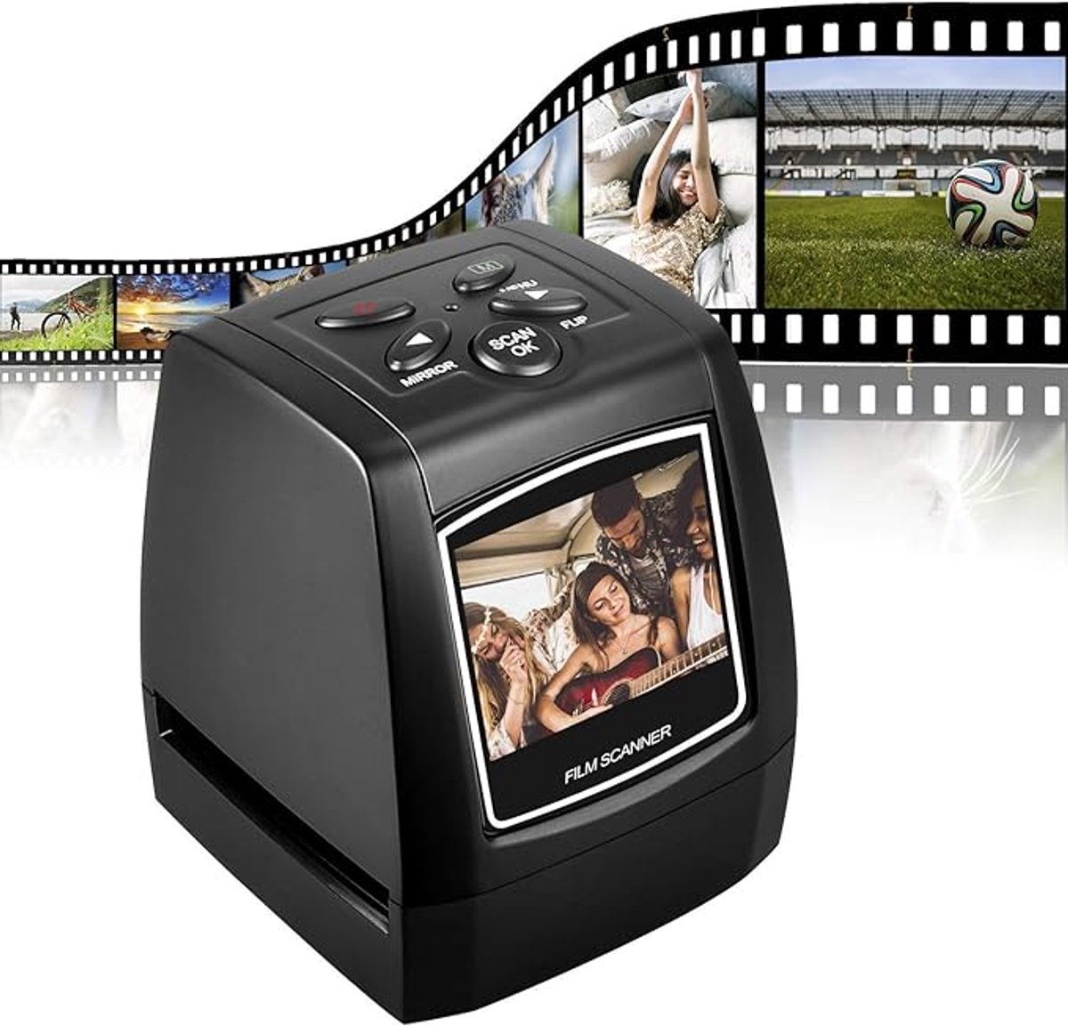 Negatief- & Diascanner 5MP / 10MP – Stand-Alone Filmscanner met 2,4” LCD-Scherm – 1800 DPI – USB 2.0 – Digitaliseert 35mm Dia’s & Negatieven naar PC of SD-kaart