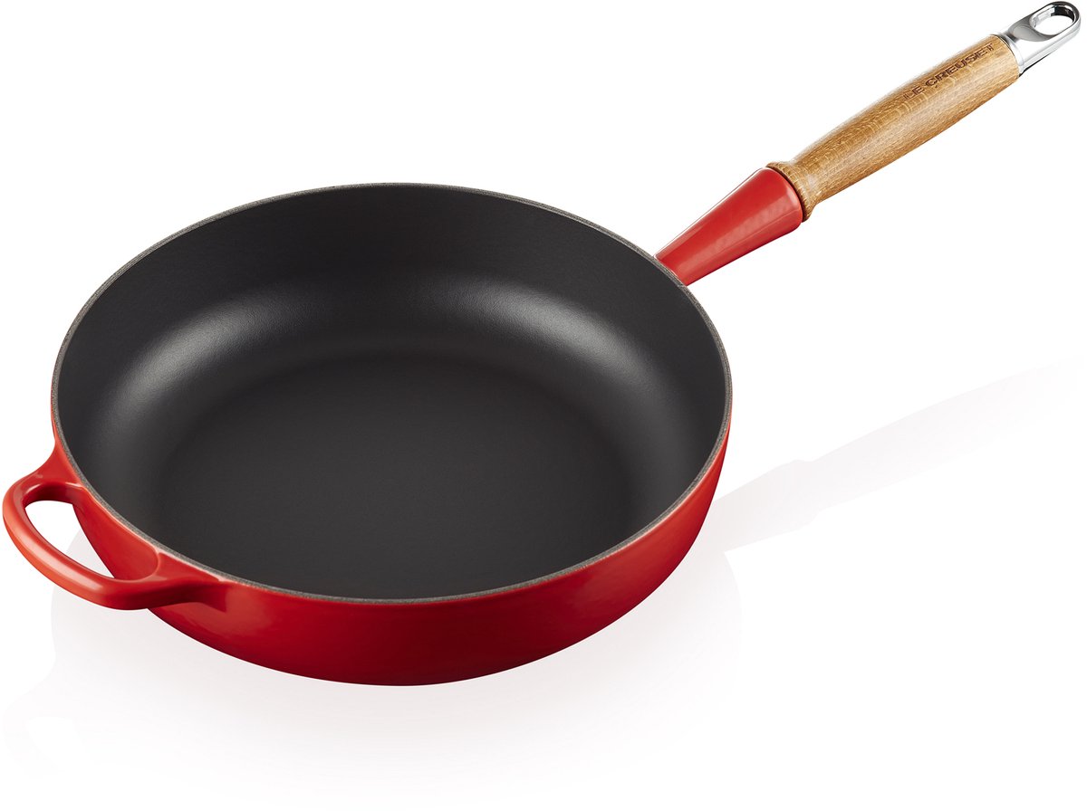 Le Creuset Signature Sauteerpan met houten handvat Kersenrood Ø 28cm 3,6L